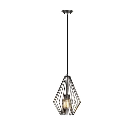 Z-Lite Quintus 1 Light Mini Pendant, Plated Bronze & Plated Bronze 442MP12-BP